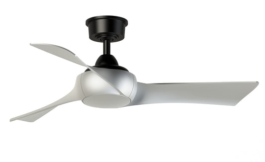 Fanimation Wrap Custom 44-in Black with Brushed Nickel Blades Indoor/Outdoor Smart Ceiling Fan Light Kit Compatible and Remote (3-Blade) FPD8530BL-44BN