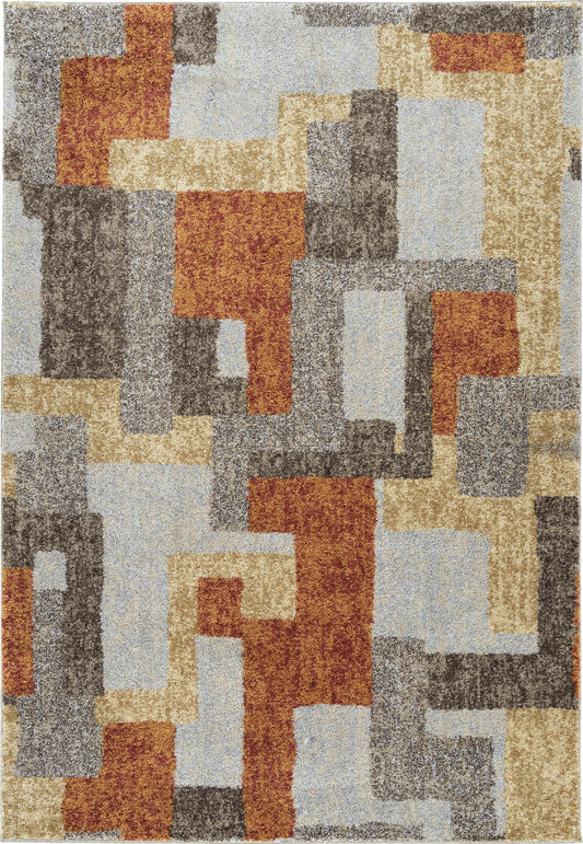 Addison Rugs Plano 8 x 11 (ft) Earth Rectangular Indoor Abstract Mid-Century Modern Area rug