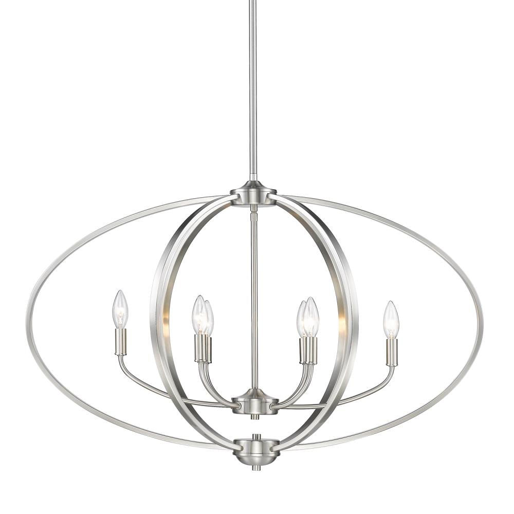 Golden Lighting Colson 6 -Light Silver Modern/contemporary Linear Large Hanging Kitchen island light