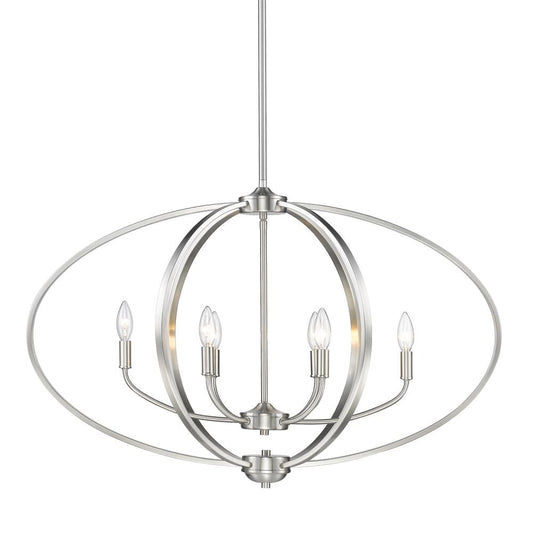 Golden Lighting Colson 6 -Light Silver Modern/contemporary Linear Large Hanging Kitchen island light