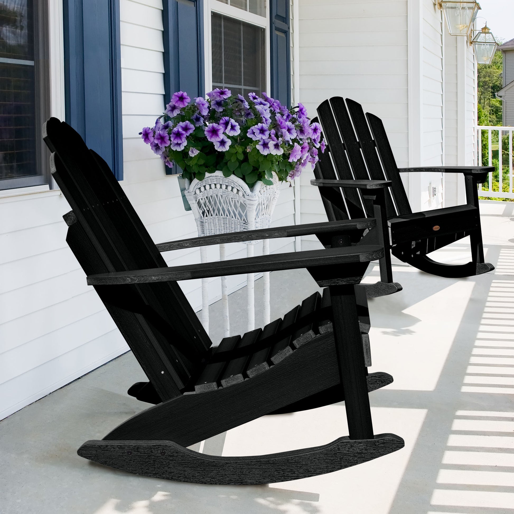 highwood Westport Black Poly-lumber Frame Rocking Chair with Slat Seat