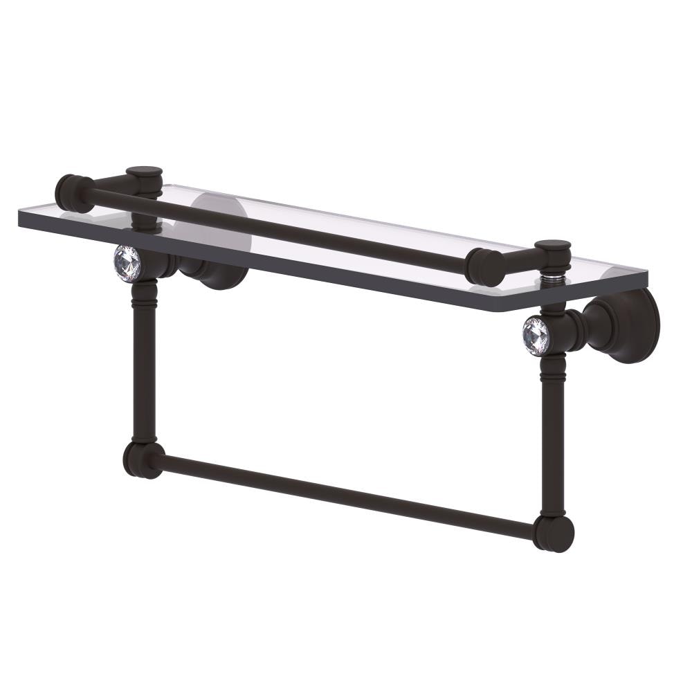 Allied Brass Carolina Crystal Oil Rubbed Bronze Wall mount Bathroom Shelf ( 16-in x 7.4-in x 5-in )