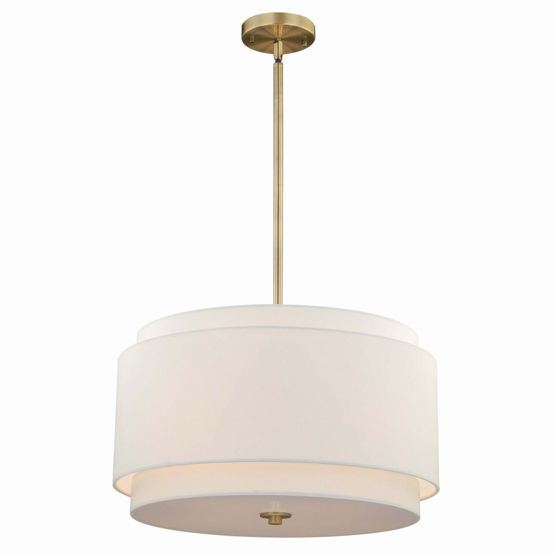 Cascadia Burnaby 4 -Light Matte Brass Mid-century Drum Medium Hanging Pendant light