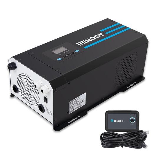 Renogy 2000W 12V DC to 120V AC Pure Sine Wave Inverter Charger w/LCD Display - GFCI Safety Circuit, Remote Switch Kit - Lithium Battery Compatible R-INVT-PCL1-20111S