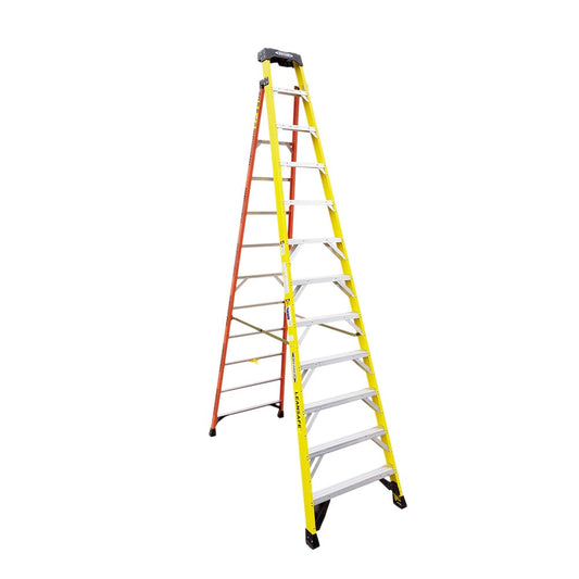 Werner L7300 12-ft ( 16-ft Reach Height ) Fiberglass Type 1AA - 375 lbs. Load Capacity Step ladder