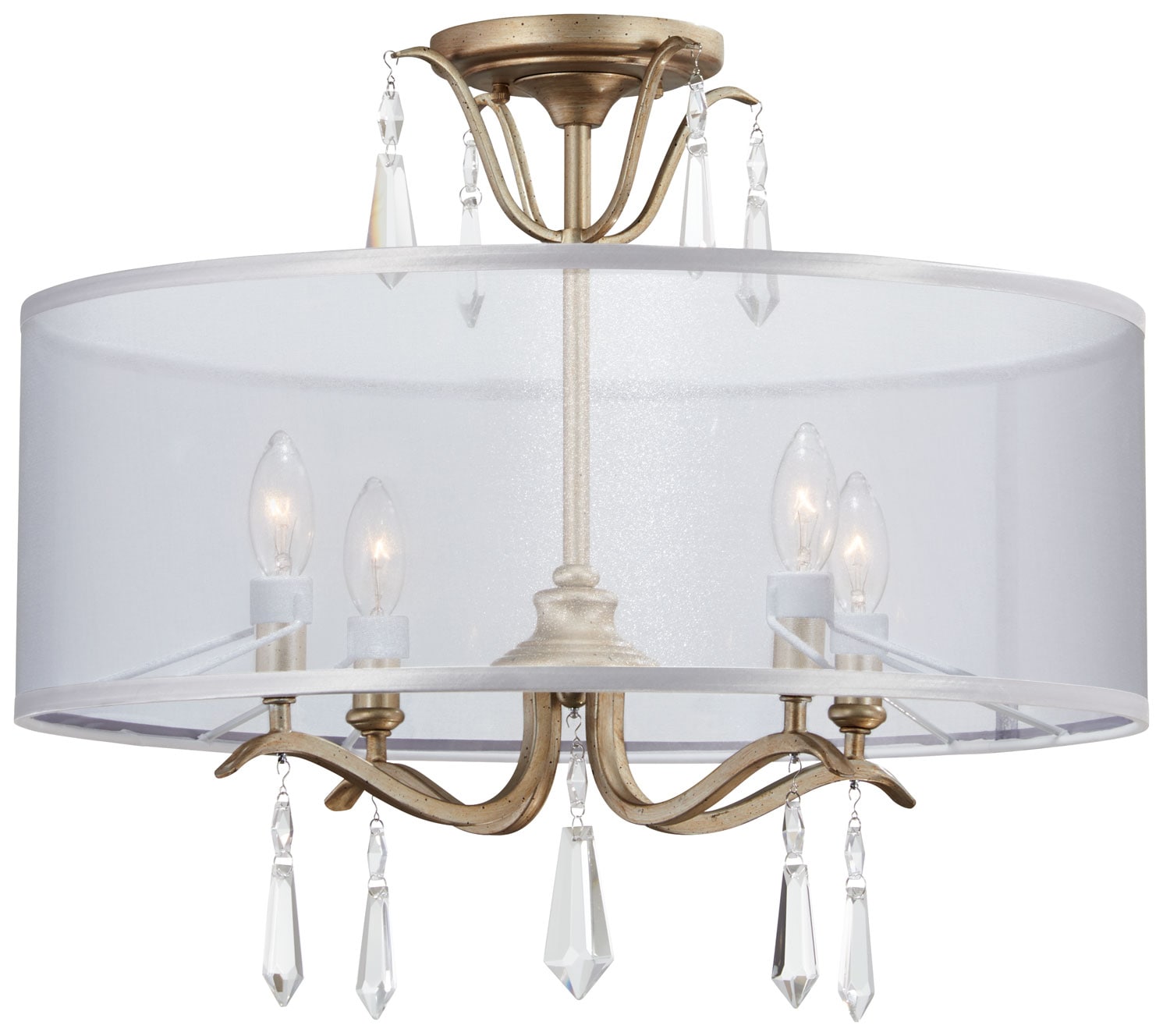 Minka Lavery Laurel Estate 4 -Light 20-in Gloss Gold Semi Flush Mount Light 1664378