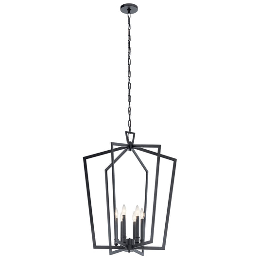 Kichler Abbotswell 6 -Light Black Traditional Geometric Large Hanging Pendant light 1790598