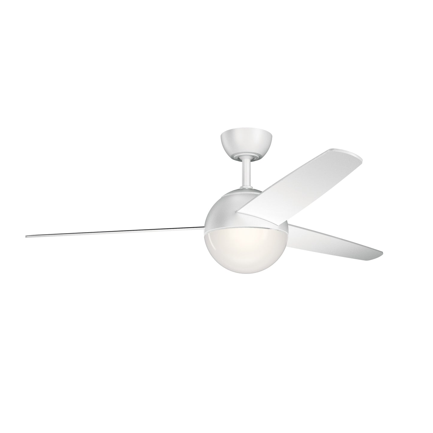 Kichler Bisc 56-in Integrated LED Matte White with Matte White/Silver Blades Ceiling Fan With Light ( 3 -Blade ) 1695024