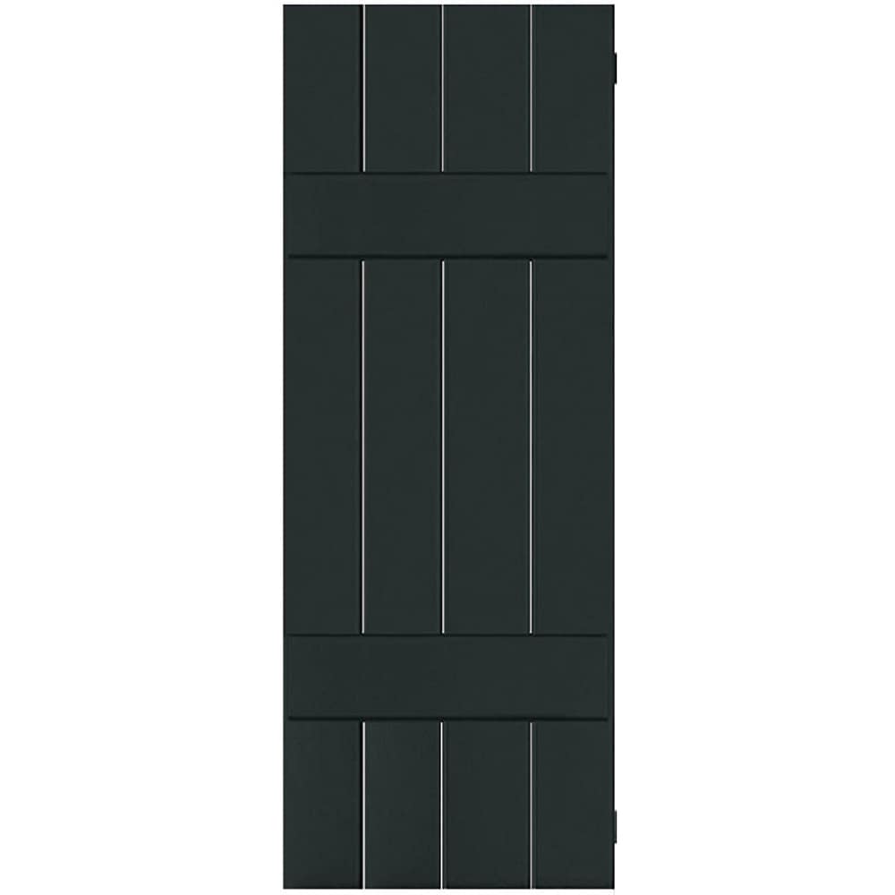 Ekena Millwork 15-in W x 31-in H Black Forest Green Board and batten Wood Exterior Shutters ( 2 -Pack )