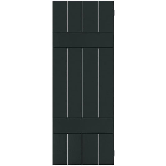 Ekena Millwork 15-in W x 31-in H Black Forest Green Board and batten Wood Exterior Shutters ( 2 -Pack )