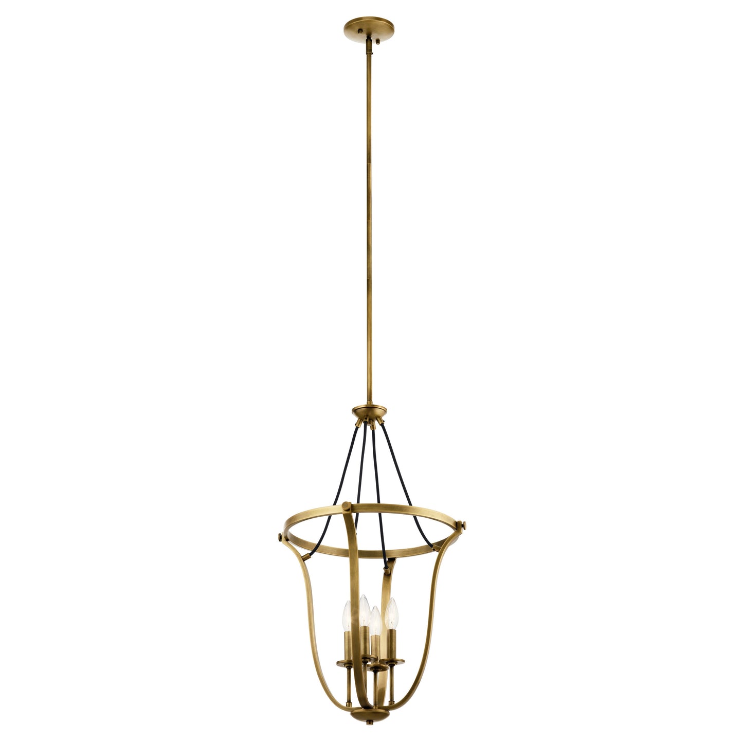 Kichler Thisbe 4 -Light Natural Brass Traditional Lantern Large Hanging Pendant light 1958881