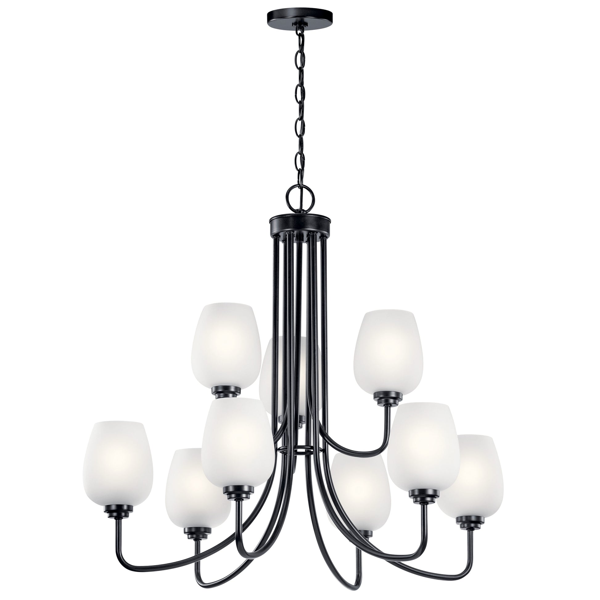 Kichler Valserrano 9 -Light Black Traditional For Use in Bedrooms, Dining Rooms, Foyers, Kitchens, Living Rooms Chandelier 1958931