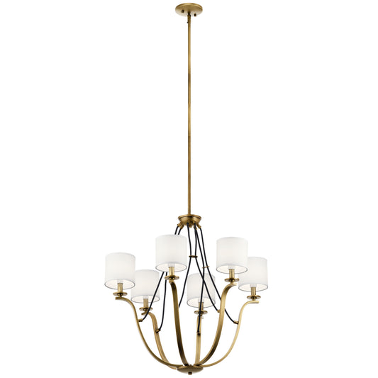 Kichler Thisbe 6 -Light Brass Traditional For Use in Bedrooms, Dining Rooms, Foyers, Kitchens, Living Rooms Chandelier 1958877