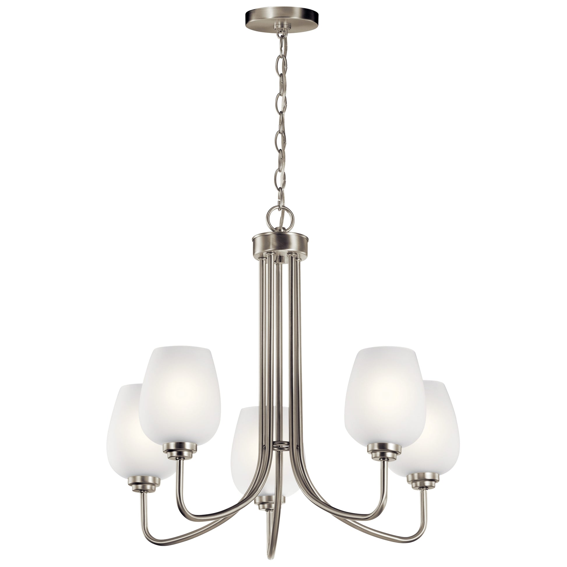 Kichler Valserrano 5 -Light Brushed Nickel Traditional For Use in Bedrooms, Dining Rooms, Foyers, Kitchens, Living Rooms Chandelier 1958887