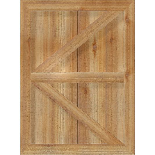 Ekena Millwork 21.5-in W x 67-in H Unfinished Paintable/Stainable Board and batten Framed with z-bar Wood Exterior Shutters ( 2 -Pack )