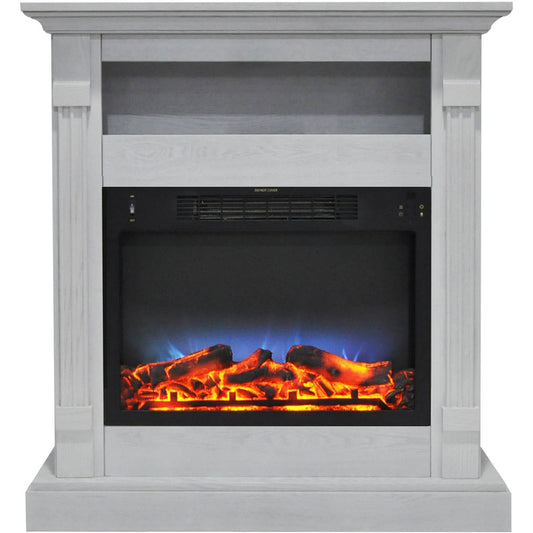 Cambridge 33.9-in W White Fan-forced Electric Fireplace CAM3437-1WHTLED