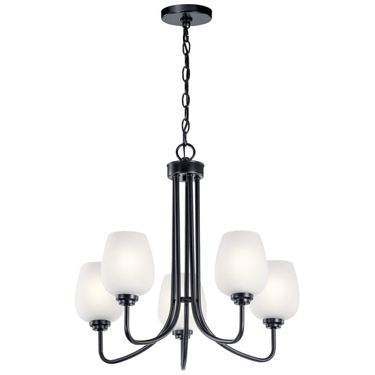Kichler Valserrano 5 -Light Black Traditional For Use in Bedrooms, Dining Rooms, Foyers, Kitchens, Living Rooms Chandelier 1958930