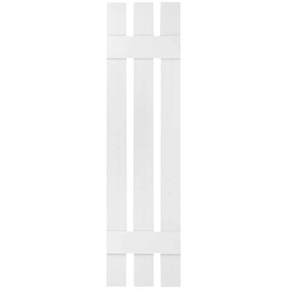 Ekena Millwork 12-in W x 43-in H Bright White Board and batten Spaced Exterior Shutters ( 2 -Pack )