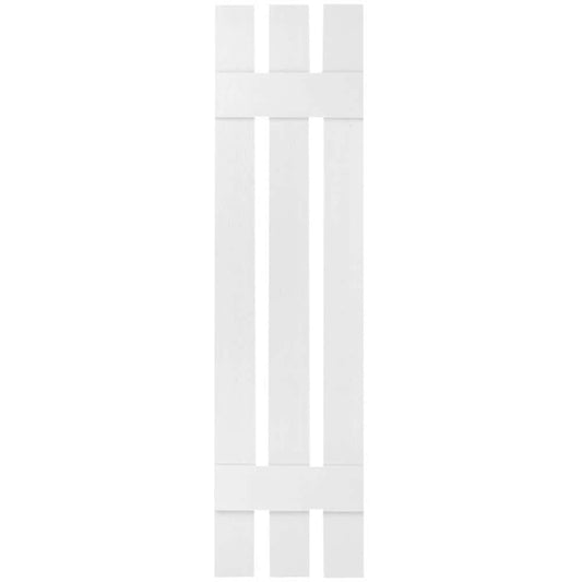 Ekena Millwork 12-in W x 43-in H Bright White Board and batten Spaced Exterior Shutters ( 2 -Pack )