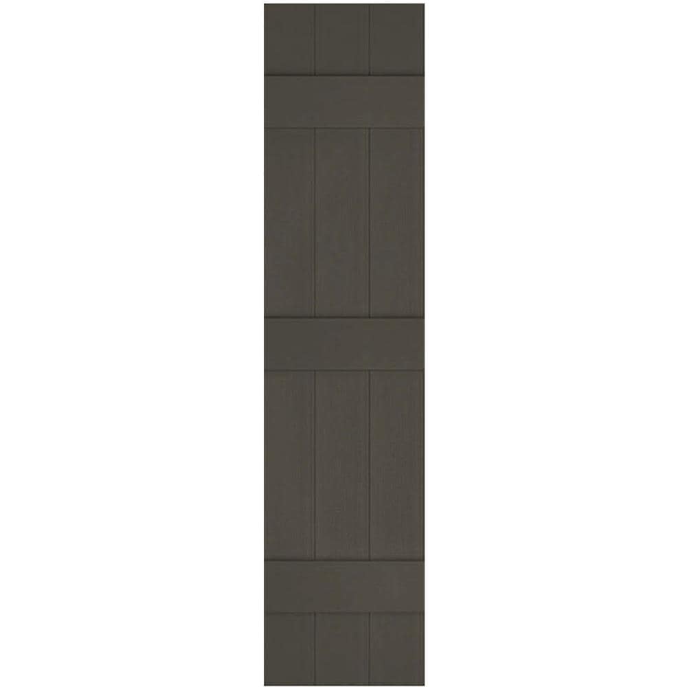 Ekena Millwork 14-in W x 63-in H Musket Brown Board and batten Exterior Shutters ( 2 -Pack )