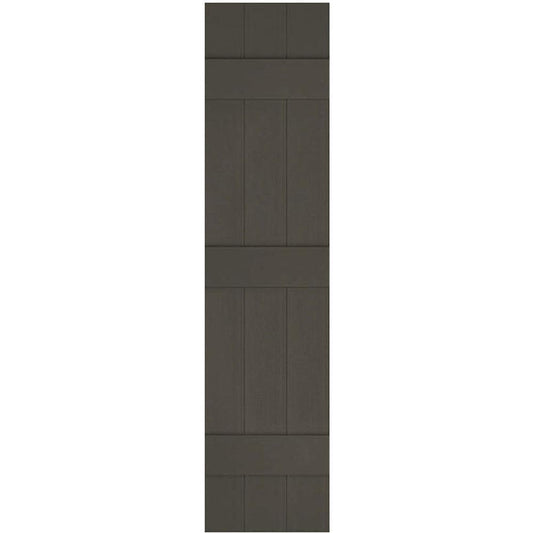 Ekena Millwork 14-in W x 63-in H Musket Brown Board and batten Exterior Shutters ( 2 -Pack )