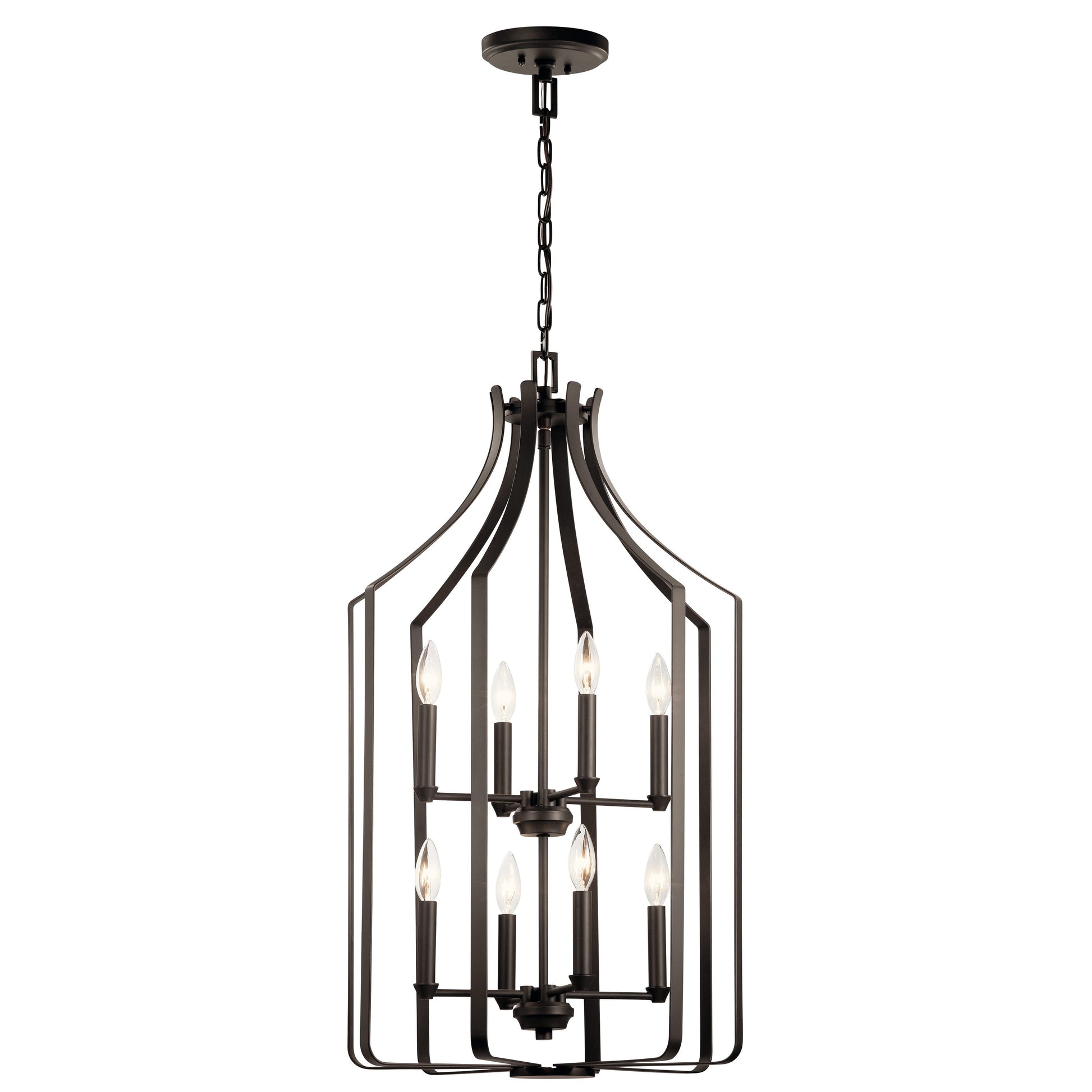 Kichler Morrigan 8 -Light Bronze Traditional Cage For Use in Bedrooms, Dining Rooms, Foyers, Kitchens, Living Rooms Chandelier 1958849