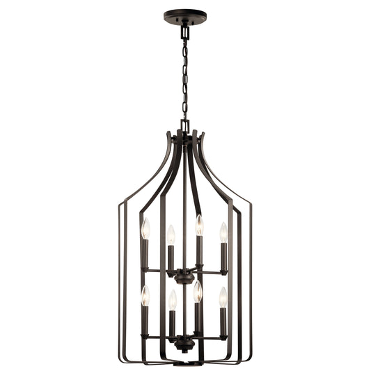 Kichler Morrigan 8 -Light Bronze Traditional Cage For Use in Bedrooms, Dining Rooms, Foyers, Kitchens, Living Rooms Chandelier 1958849