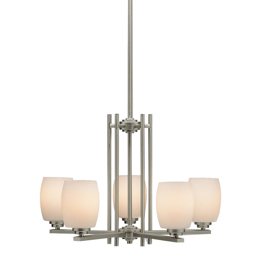 Kichler Eileen 5 -Light Brushed Nickel Modern/contemporary For Use in Bedrooms, Dining Rooms, Foyers, Kitchens, Living Rooms Chandelier 1252574