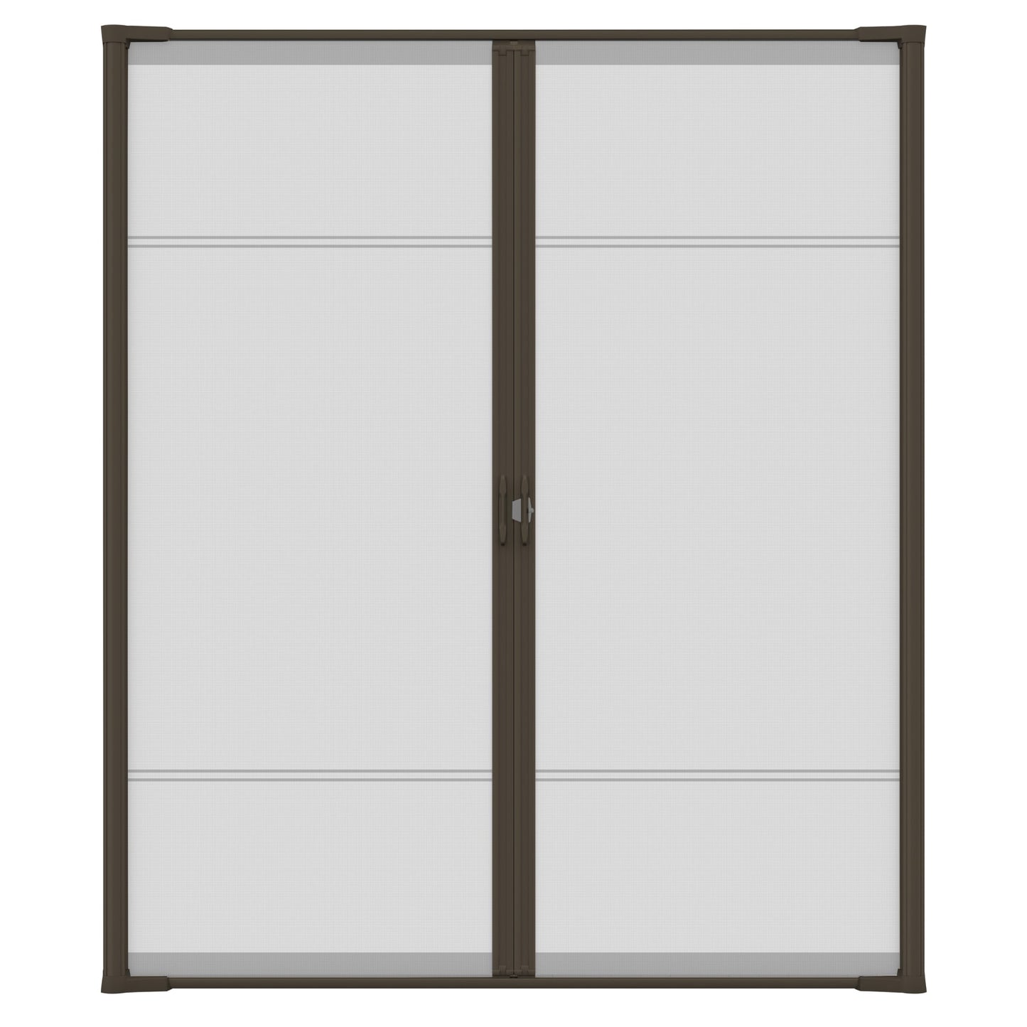 LARSON Brisa Bi-parting Retractable Screen door 72-in x 96-in Brown Aluminum Double (Handle Included)