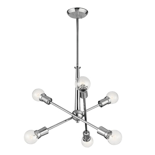Kichler Armstrong 6 -Light Chrome Modern/contemporary For Use in Dining Rooms, Foyers, Kitchens, Living Rooms Chandelier 1252793