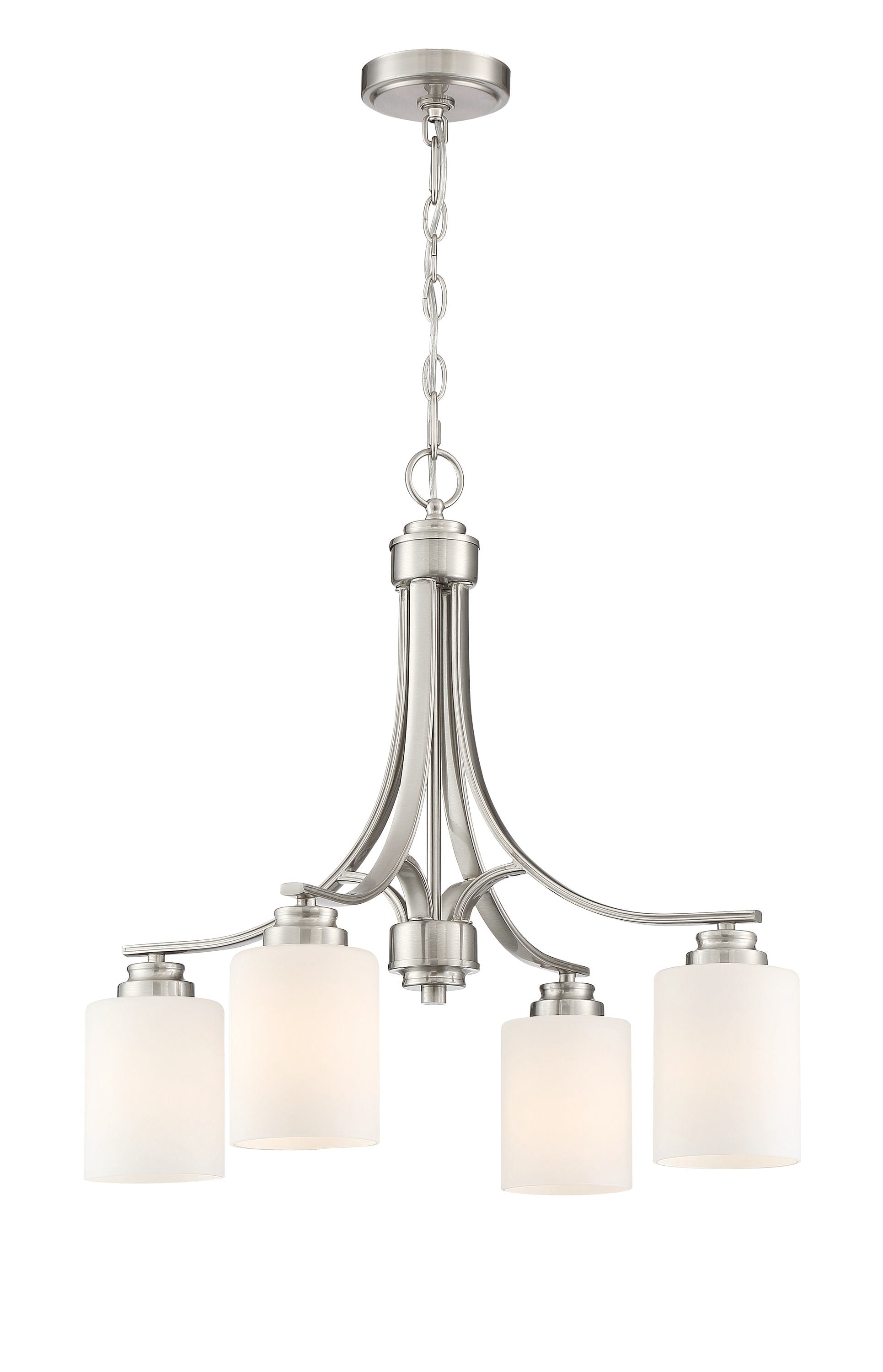 Craftmade Bolden 4 -Light Brushed Nickel Transitional For Use in Bedrooms, Dining Rooms, Foyers, Kitchens, Living Rooms Chandelier 2180080