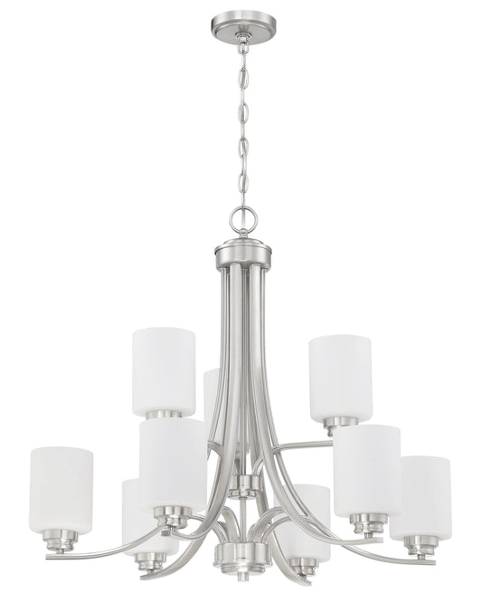 Craftmade Bolden 9.0 -Light Brushed Nickel Transitional For Use in Bedrooms, Dining Rooms, Foyers, Kitchens, Living Rooms Chandelier 2180002