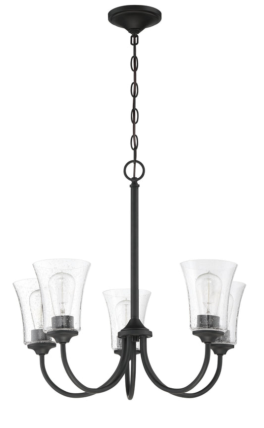 Craftmade Gwyneth 5 -Light Black Traditional For Use in Bedrooms, Dining Rooms, Foyers, Kitchens, Living Rooms Chandelier 2180024