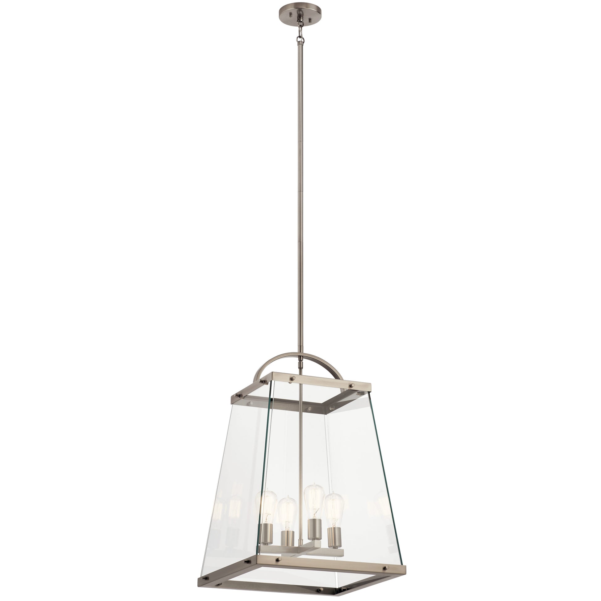 Kichler Darton 4 -Light Classic Pewter Transitional Clear glass Lantern Medium Hanging Pendant light