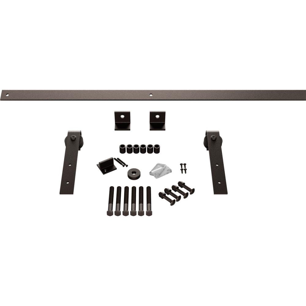 Goldberg Brothers 48-in Bronze Texture Indoor J-strap Single Double Barn door hardware kit