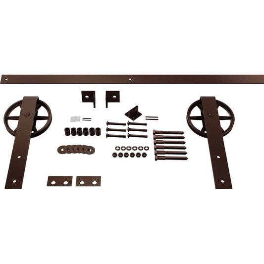Goldberg Brothers 48-in Rustic Brown Indoor Wagon Wheel Single & Double Barn Door Hardware Kit GB600134HWRB