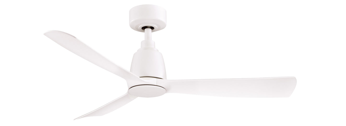 Fanimation Kute 44-in Matte White Indoor/Outdoor Smart Propeller Ceiling Fan Light Kit Compatible and Remote (3-Blade) FPD8547MW