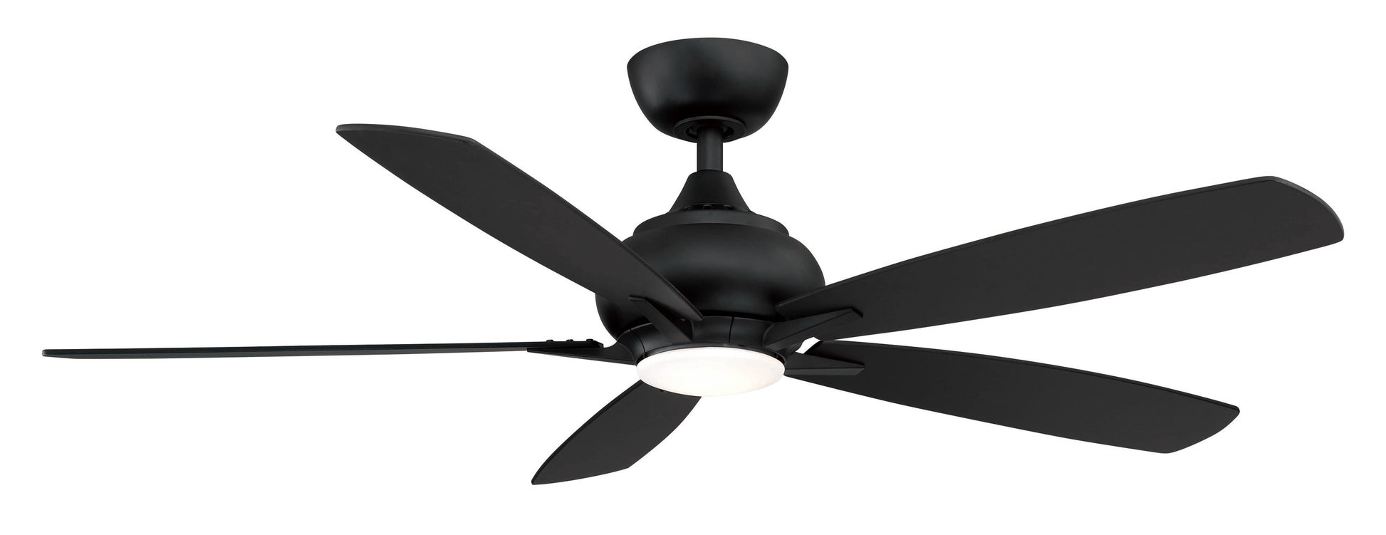 Fanimation Doren 52-in Integrated LED Matte Black with Black Blades Ceiling Fan With Light - Remote Included ( 5 -Blade ) 2411246