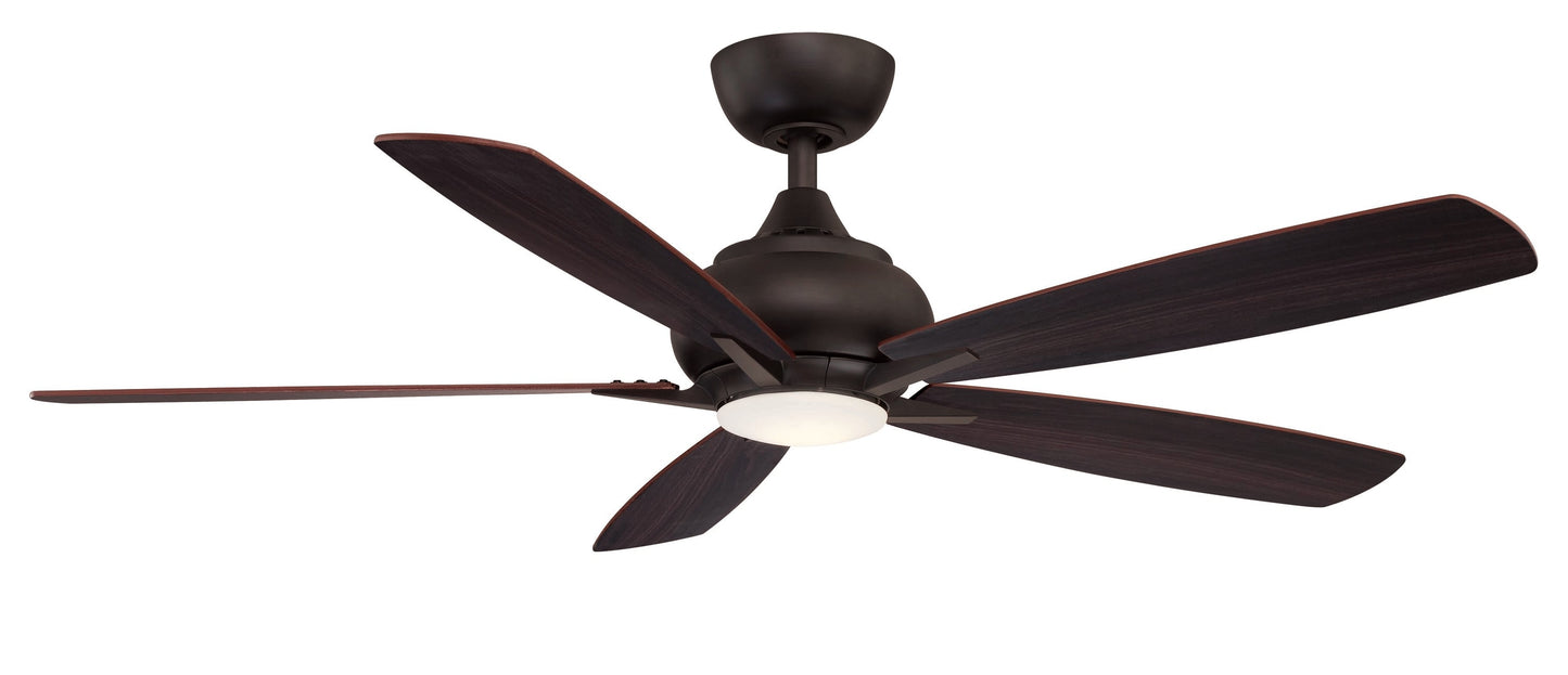Fanimation Doren 52-in Integrated LED Dark Bronze with Dark Walnut Blades Ceiling Fan With Light - Remote Included ( 5 -Blade )