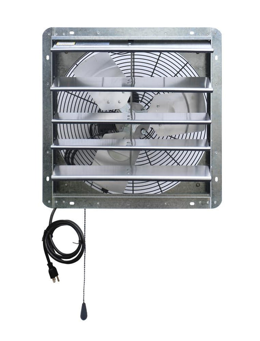 iLIVING Variable Speed Shutter Exhaust Fan 18-in Indoor Silver Wall Mounted Fan ILG8SF18V-T