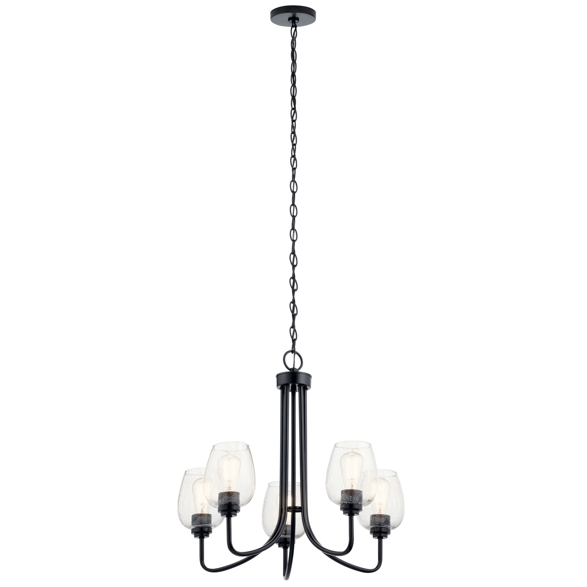 Kichler Valserrano 5 -Light Black Traditional For Use in Bedrooms, Dining Rooms, Foyers, Kitchens, Living Rooms Chandelier 2416127