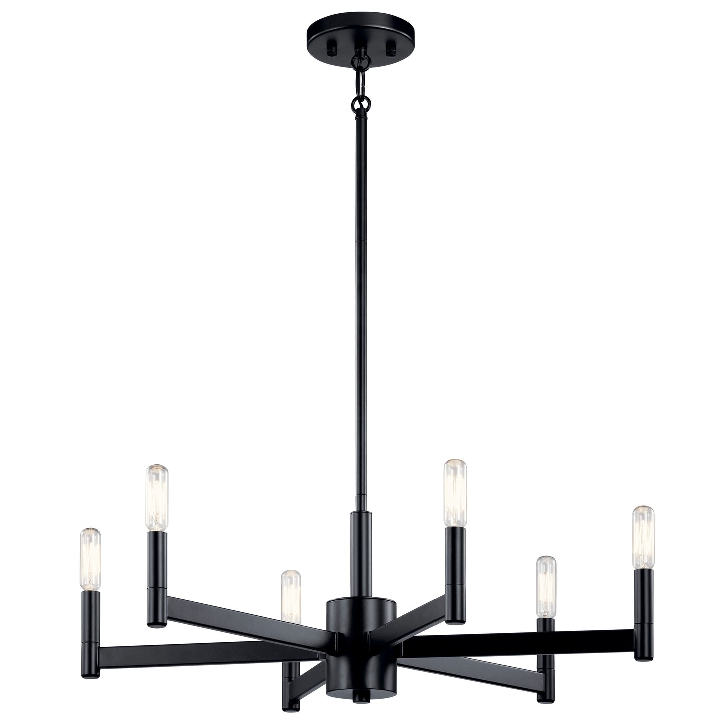 Kichler Erzo 6 -Light Black Modern/contemporary For Use in Bedrooms, Dining Rooms, Foyers, Kitchens, Living Rooms Chandelier 2416135