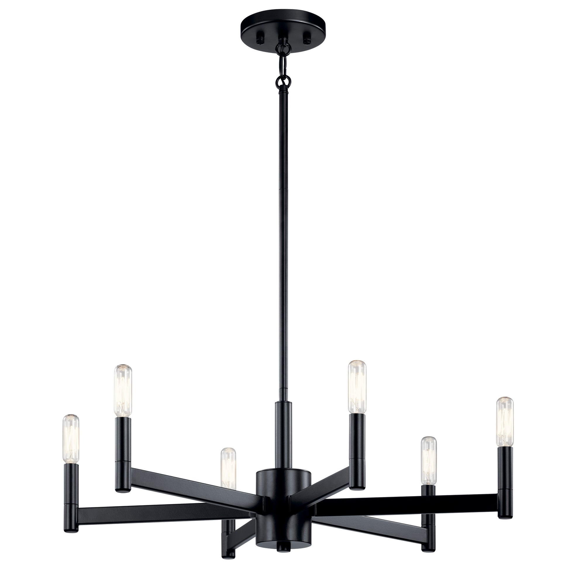Kichler Erzo 6 -Light Black Modern/contemporary For Use in Bedrooms, Dining Rooms, Foyers, Kitchens, Living Rooms Chandelier 2416135