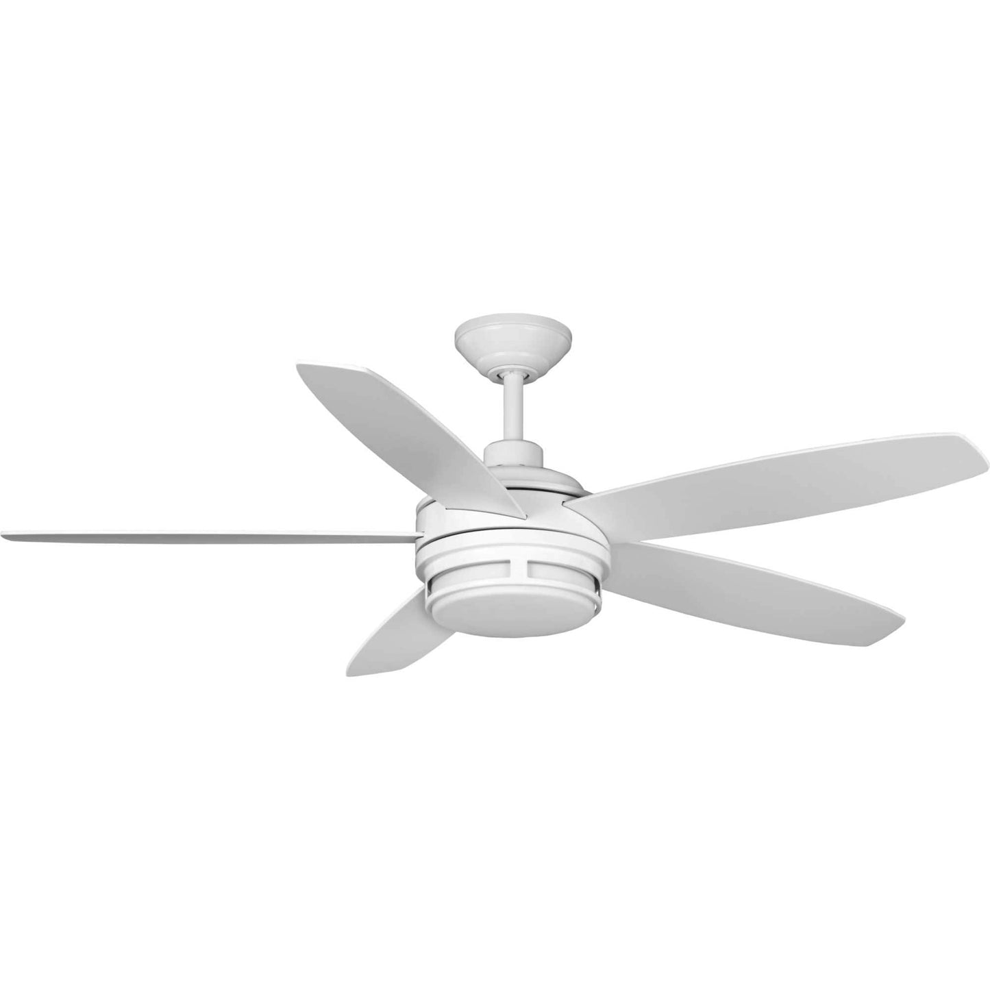 Progress Lighting Albin 54-in Integrated LED Outdoor Satin White with Matte White Blades Ceiling Fan With Light - Remote Included ( 5 -Blade ) 2467268