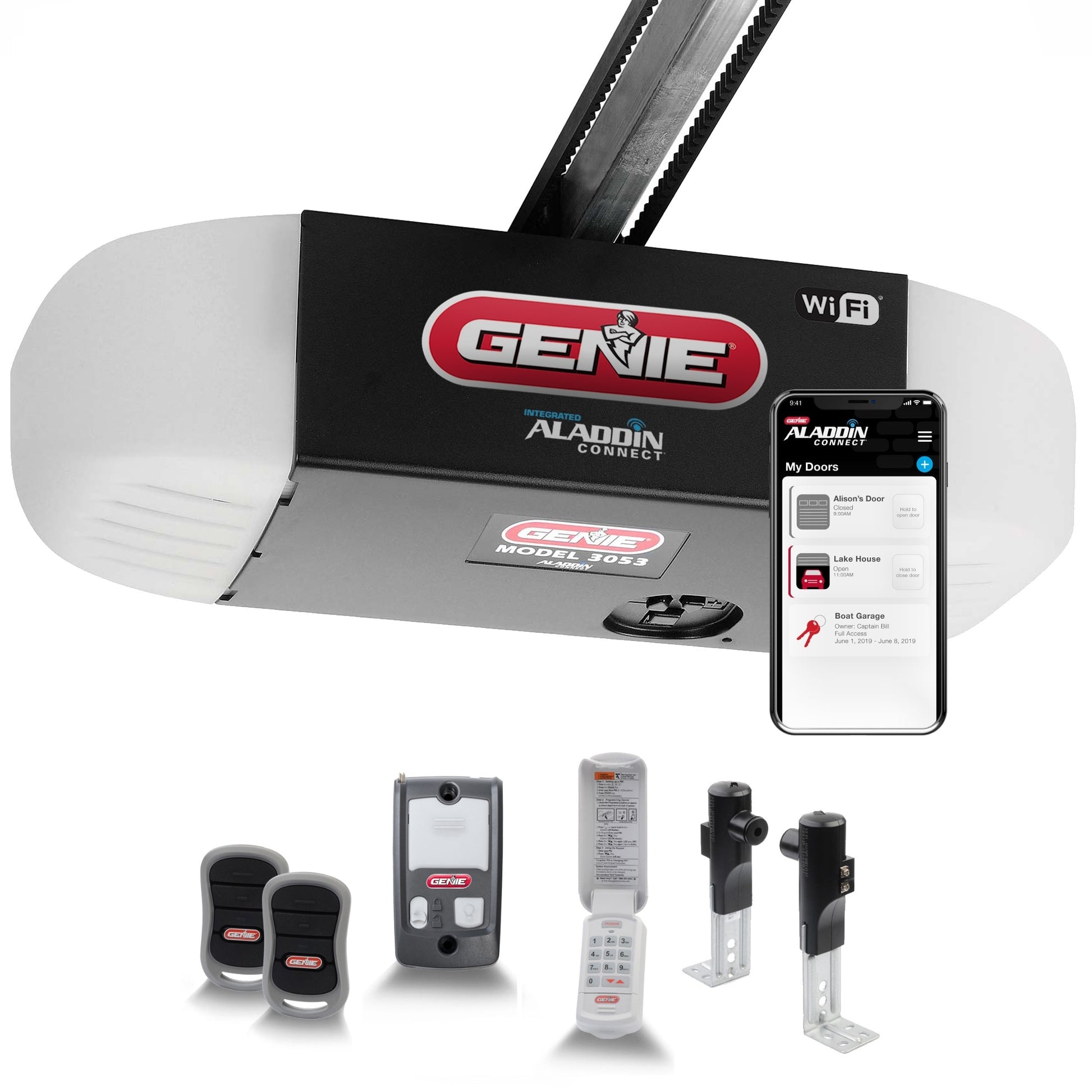 Genie 3/4 Hpc Connect Smart Belt Drive Garage Door Opener Wi-fi Compatibility 3053-TKV