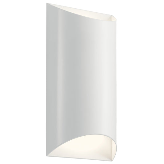 Kichler Wesley 13.75-in H White Hardwired Integrated LED Outdoor Wall Light 4136606