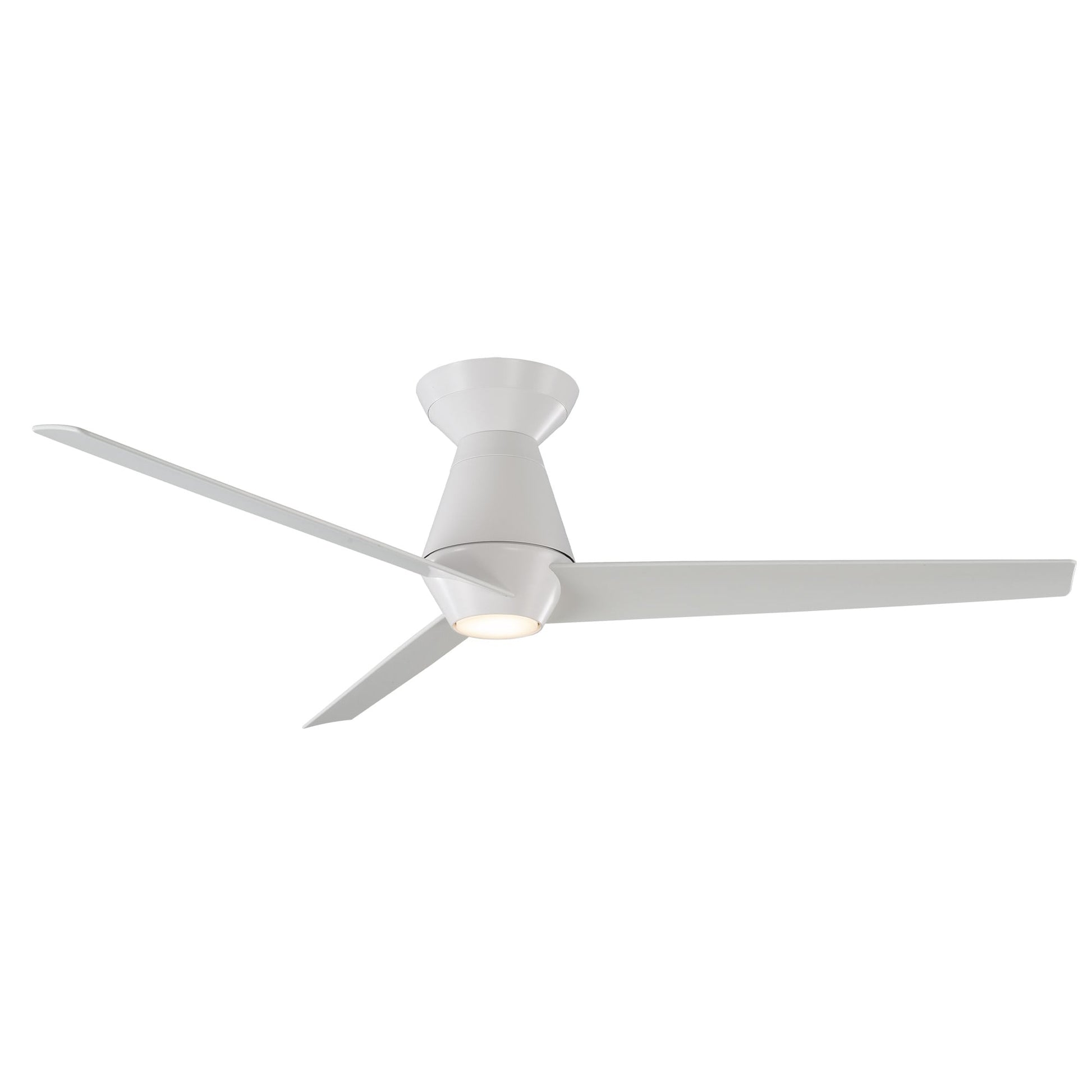 Modern Forms Slim 52-in Matte White Integrated LED Indoor/Outdoor Flush Mount Smart Ceiling Fan with Light and Remote (3-Blade) FH-W2003-52L-MW