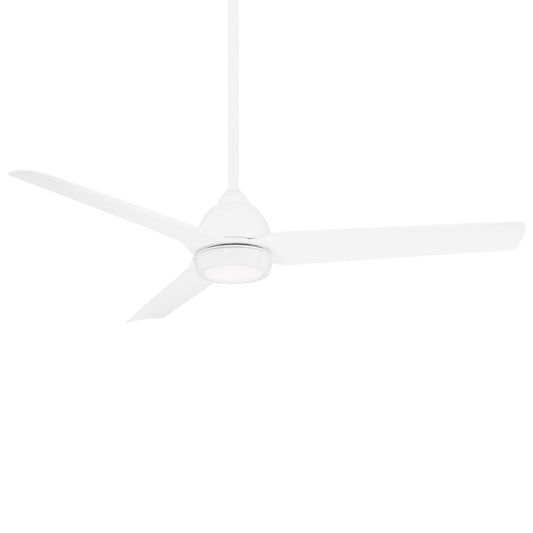 WAC Lighting Mocha 54-in Integrated LED Outdoor Smart Matte White with Matte White Blades Ceiling Fan With Light - Remote Included ( 3 -Blade )