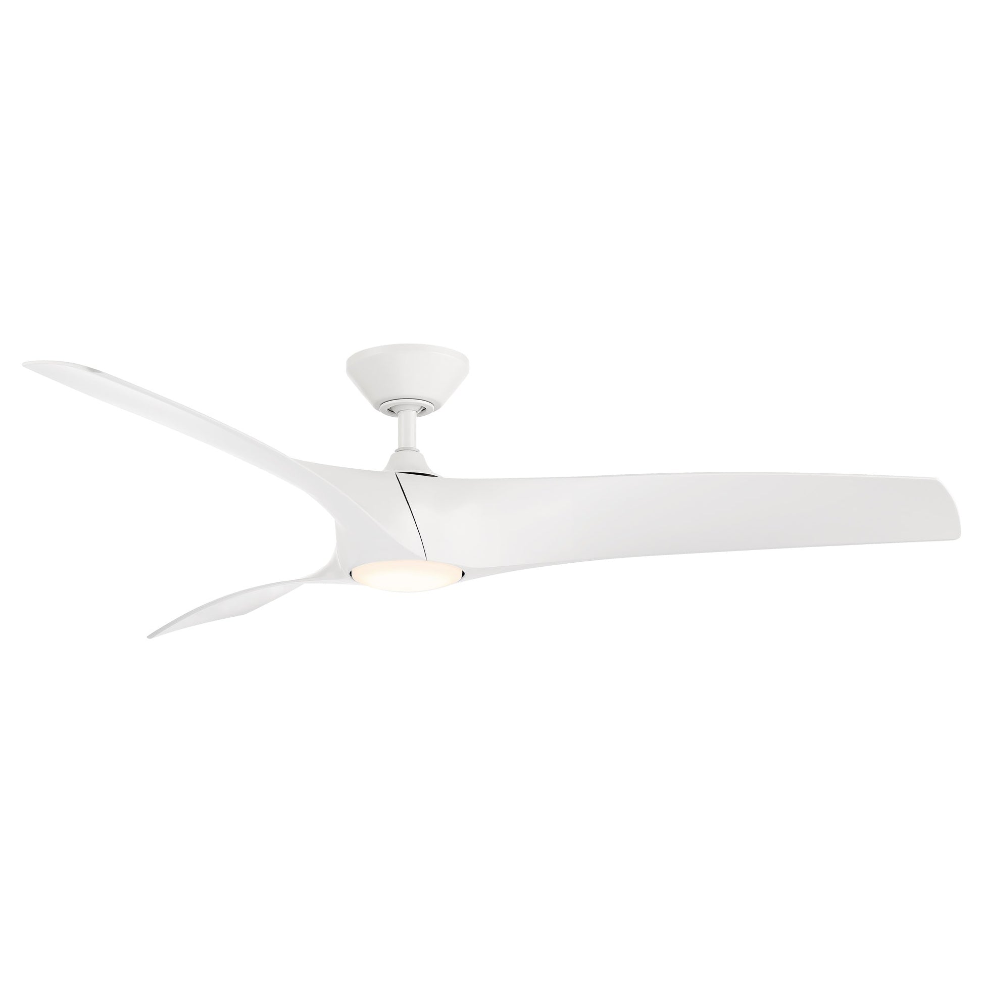 Modern Forms Zephyr 62-in Matte White Integrated LED Indoor/Outdoor Smart Ceiling Fan with Light and Remote (3-Blade) FR-W2006-62L-MW