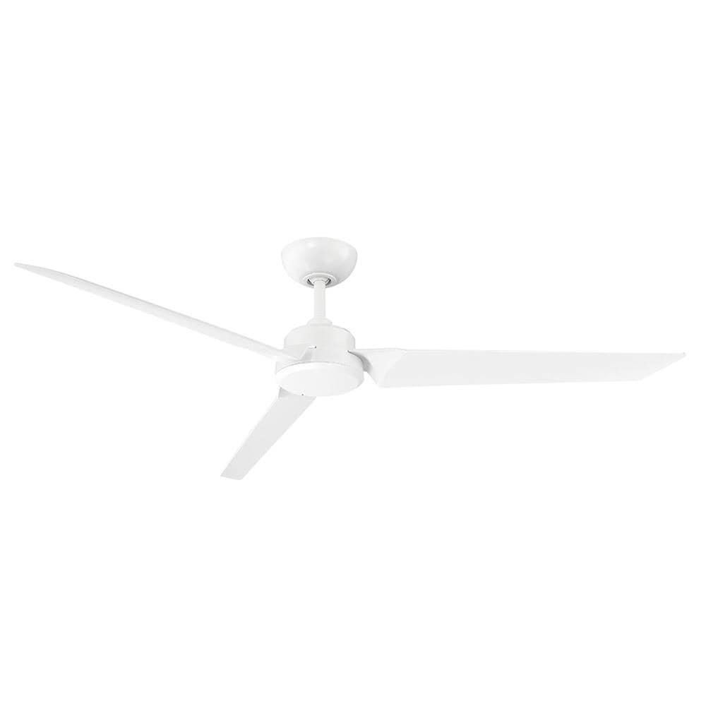 Modern Forms Roboto 62-in Matte White Indoor/Outdoor Smart Ceiling Fan and Remote (3-Blade) FR-W1910-62-MW